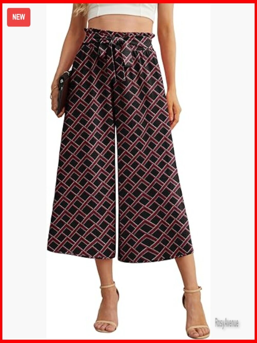 Women's High Rise Wide Leg Palazzo Pants with Pockets, Loose Fit Summer Trousers